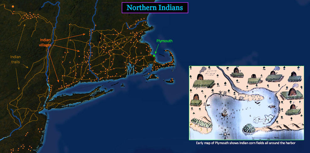 New England Indians, 1600 map